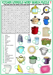 Kitchen Utensils ESL Vocabulary Worksheets